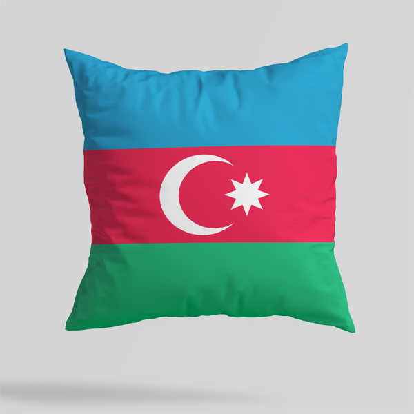Azerbaycan Bayrağı Baskılı Yastık