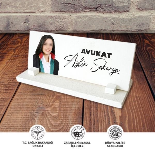 Doğal Taş Kadın Avukat Resimli -20