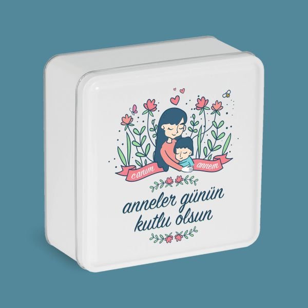 Anneler Günü 21x21x4 cm Teneke Kutu-56