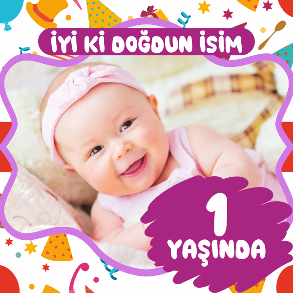 Kişiye Özel Resimli Doğum Günü Kumaş Afiş 150x150 cm