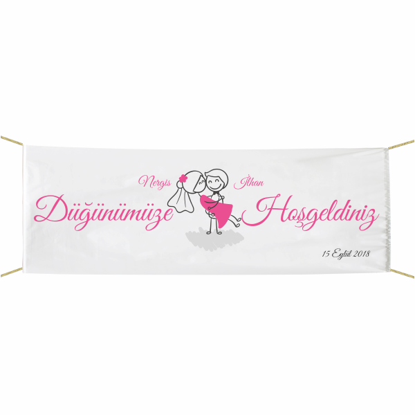 Düğünümüze Hoşgeldiniz Afiş Pankart 75x300