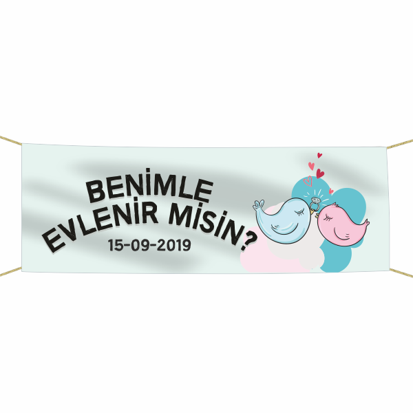 Benimle Evlenir misin? Kumaş Pankart