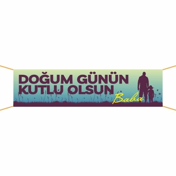 Doğum Günü Pankartı (Baba) - 9 75x300 cm