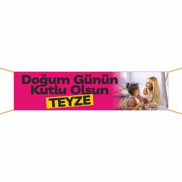 Doğum Günü Pankartı (Teyze) - 21 75x300 cm