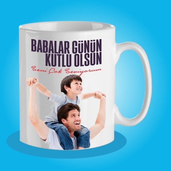 Babalar Günü Resim Baskılı Kupa Bardak-8