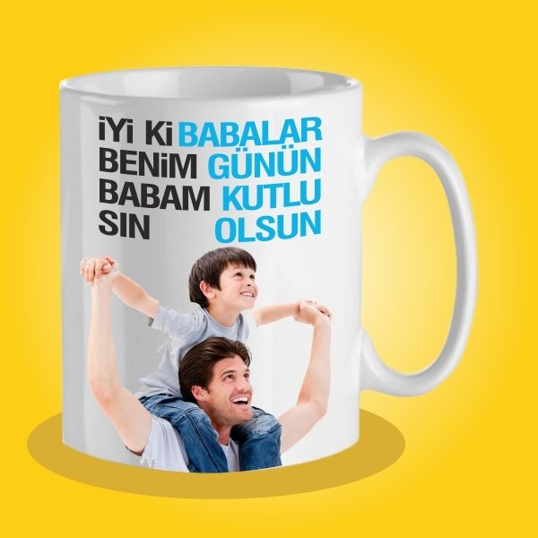 Babalar Günü Resim Baskılı Kupa Bardak-10