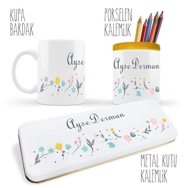 Kişiye Özel Baskılı Metal Kutu Kalemlik, Kupa Bardak ve Seramik Kalemlik-0023
