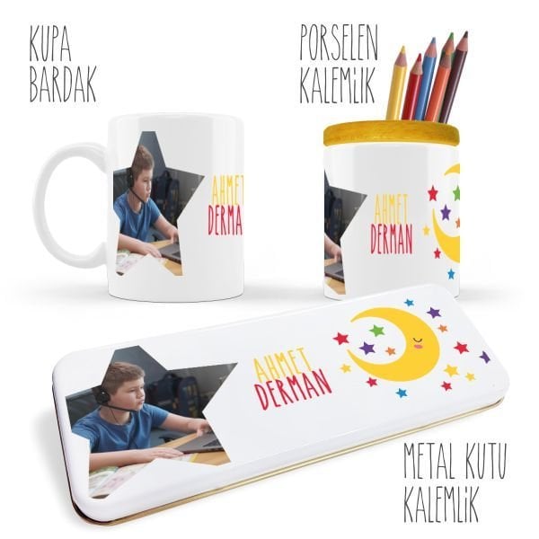 Kişiye Özel Baskılı Metal Kutu Kalemlik, Kupa Bardak ve Seramik Kalemlik-0028