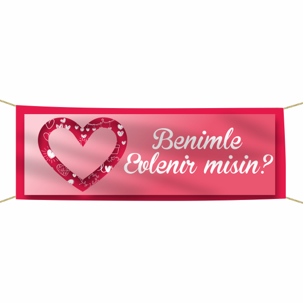 Benimle Evlenir misin? Kumaş Pankart