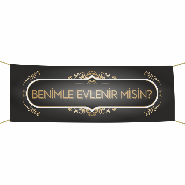 Benimle Evlenir misin? Kumaş Pankart