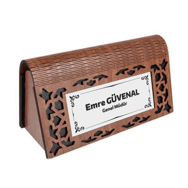 AHM-P02 Piramit Ahşap Masa İsimliği, Saatli-17