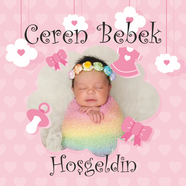 Kişiye Özel Resimli Hoşgeldin Bebek Yastık