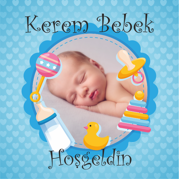 Kişiye Özel Resimli Hoşgeldin Bebek Yastık