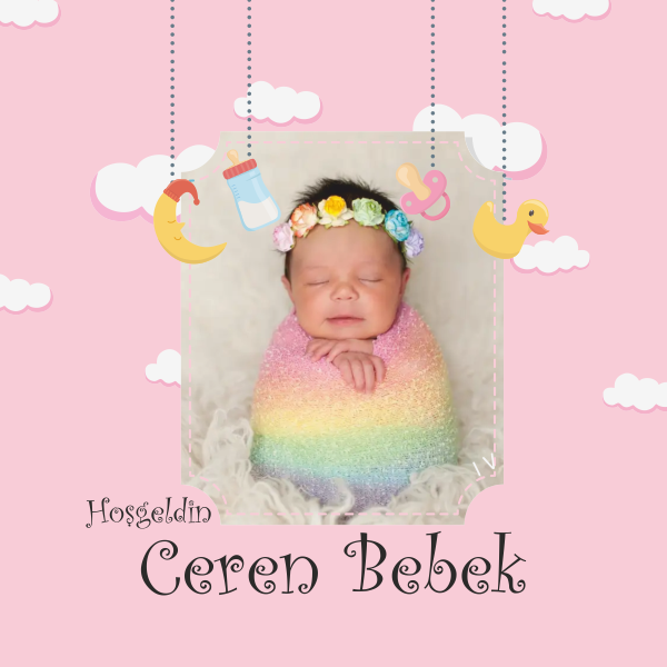 Kişiye Özel Resimli Hoşgeldin Bebek Yastık