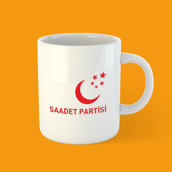 Saadet Parti Beyaz Bardak Kupa