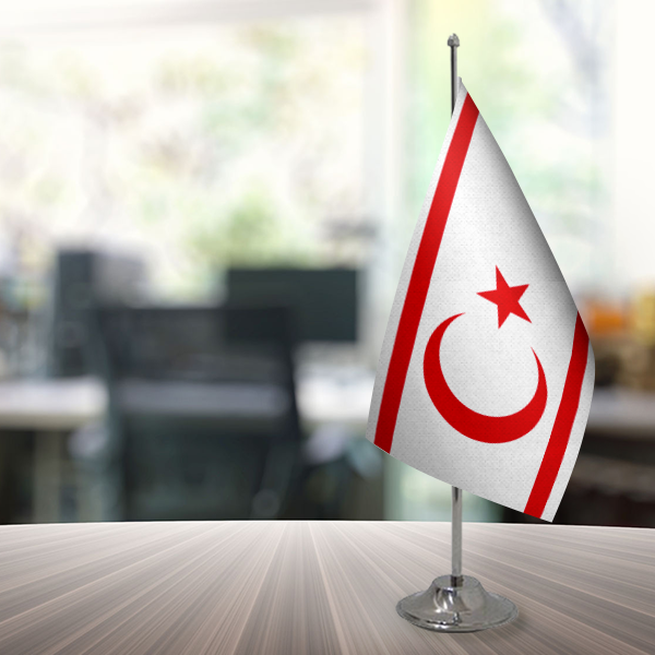 Kuzey Kıbrıs Türk Cumhuriyeti 15x22,5 Masa Bayrağı (Direksiz)