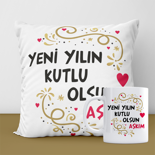 Yeni Yıl Yastık ve Kupa Seti-2