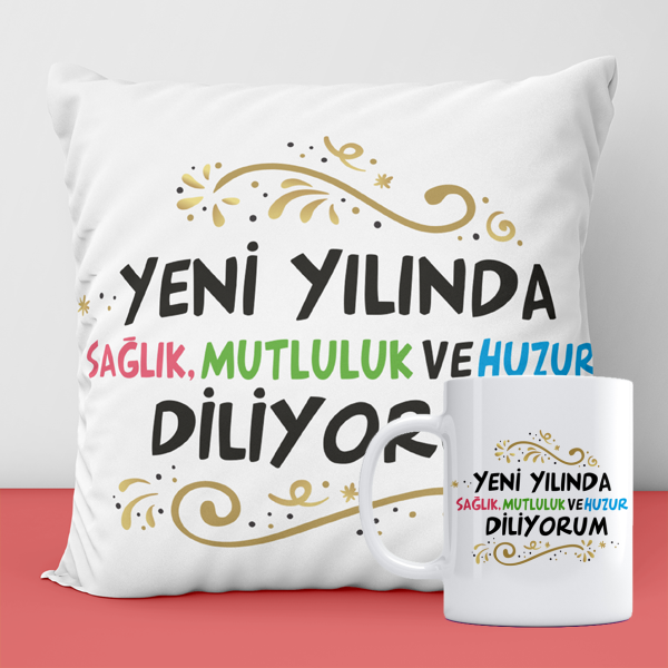 Yeni Yıl Yastık ve Kupa Seti-4