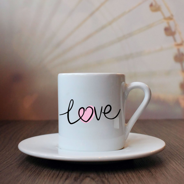 Love Temalı Kahve Fincanı -5-
