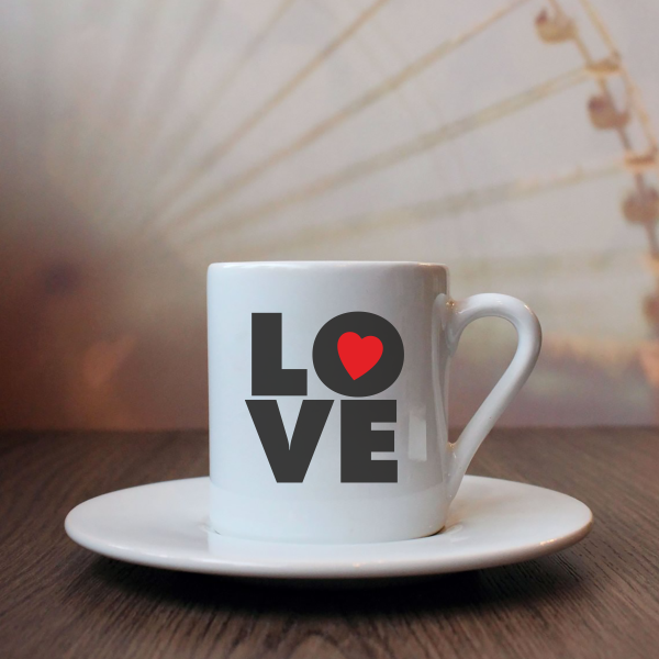 Love Temalı Kahve Fincanı -8-