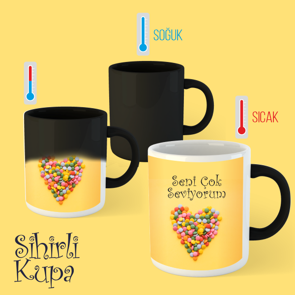 Sevgililer Günü Sihirli Kupa Bardak-14