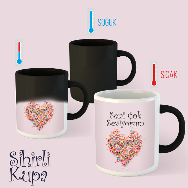 Sevgililer Günü Sihirli Kupa Bardak-15