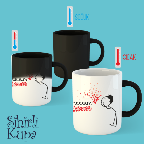 Sevgililer Günü Sihirli Kupa Bardak-16