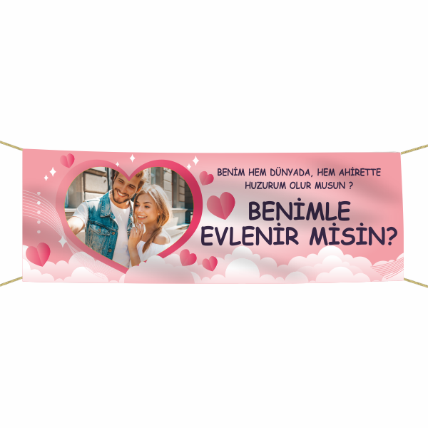 Evlilik Teklifi Kumaş Pankart -5-