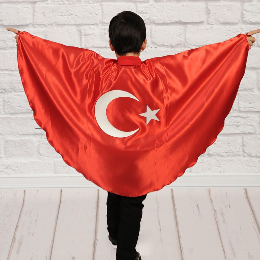 Türk bayraklı Ay Yıldız Pelerin