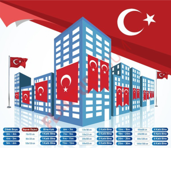 Türk Bayrağı 20x30 cm Alpaka Kumaş-10 adet