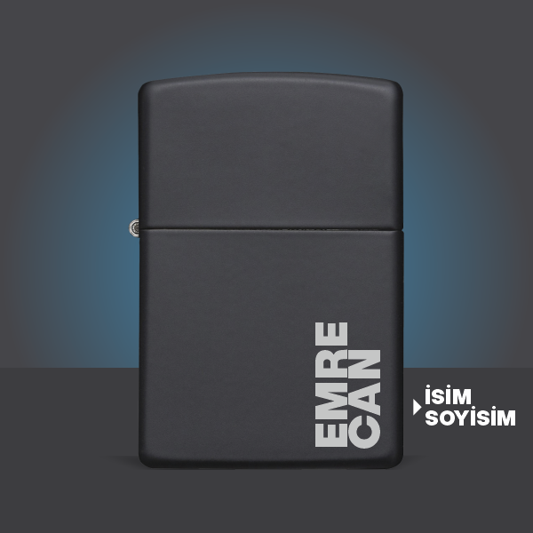Kişiye Özel Benzinli Siyah Metal Çakmak-13