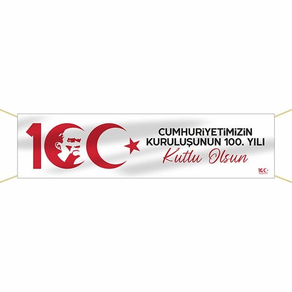Yüzüncü Yılımız Kutlu Olsun Kumaş Pankart-1