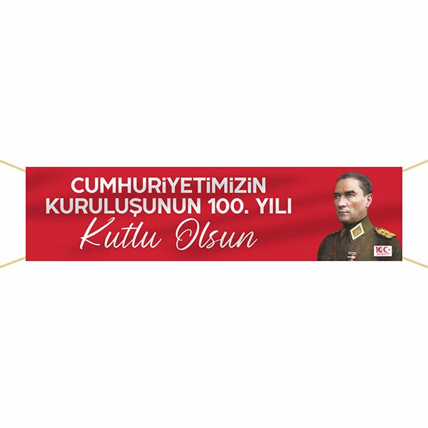 Yüzüncü Yılımız Kutlu Olsun Kumaş Pankart-2