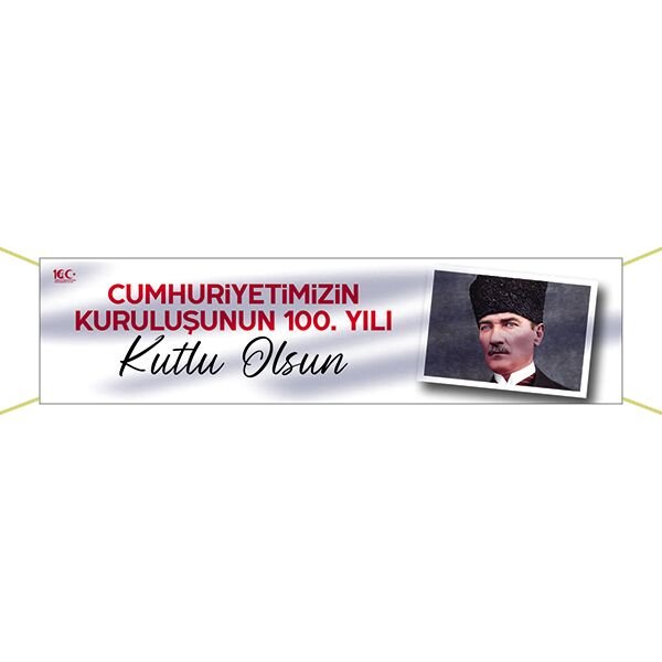 Yüzüncü Yılımız Kutlu Olsun Kumaş Pankart-3
