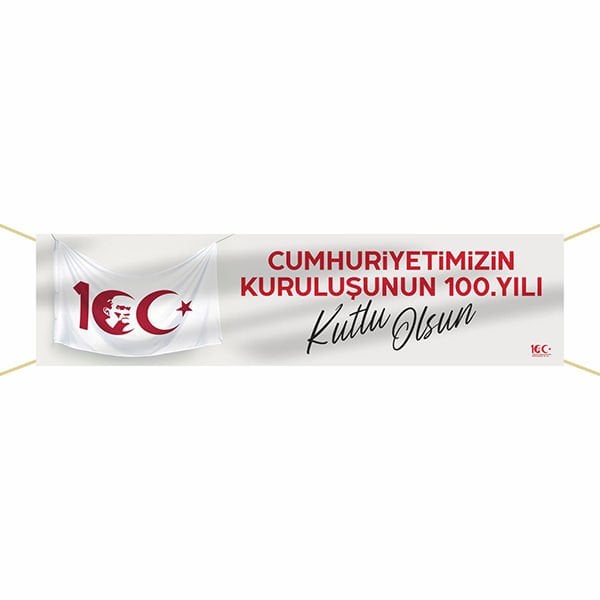Yüzüncü Yılımız Kutlu Olsun Kumaş Pankart-6