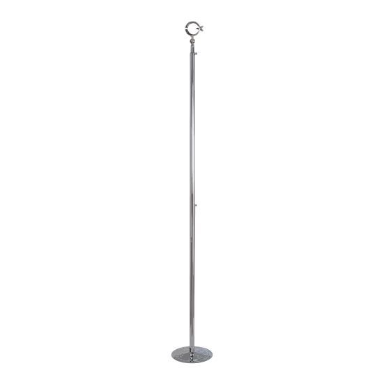 Türk Makam Bayrağı Telalı + Krom Direk (Simsiz)