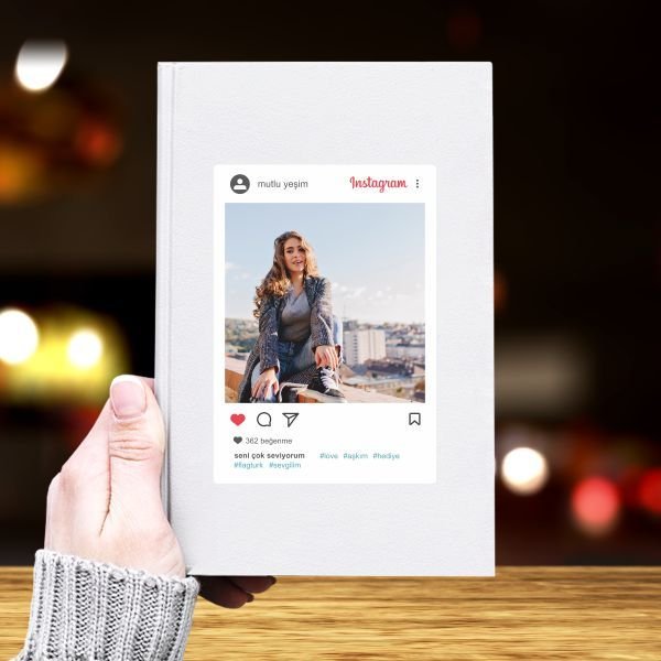 Fotoğraf Baskılı İnstagram Temalı Deri Kaplı Defter-025