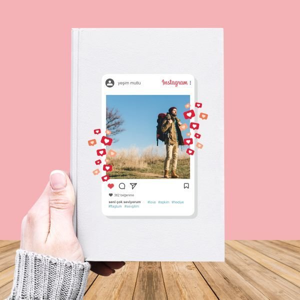 Fotoğraf Baskılı İnstagram Temalı Deri Kaplı Defter-026