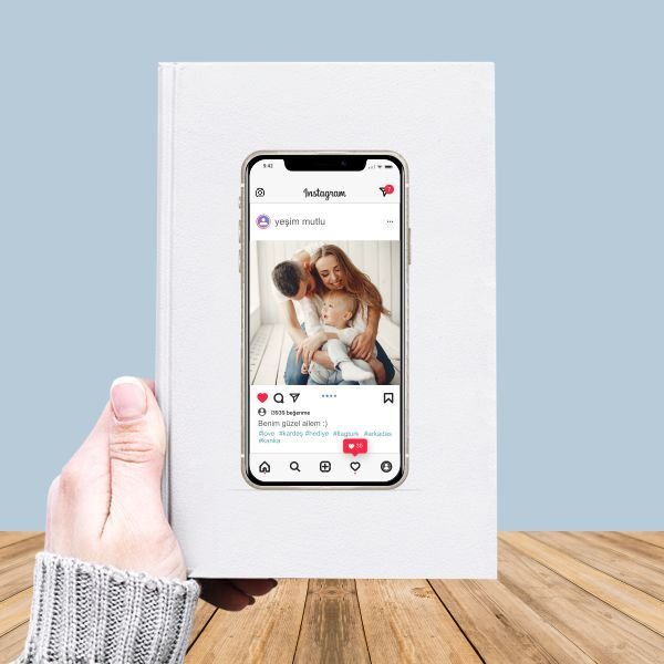 Fotoğraf Baskılı İnstagram Temalı Deri Kaplı Defter-027