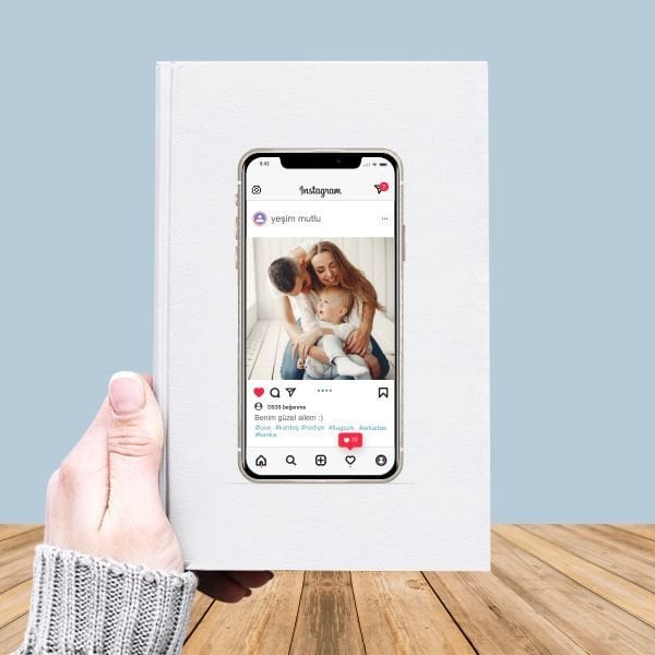 Fotoğraf Baskılı İnstagram Temalı Deri Kaplı Defter-027