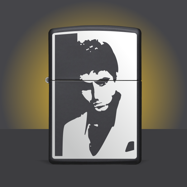 Al Pacino Baskılı Benzinli Siyah Metal Çakmak-20