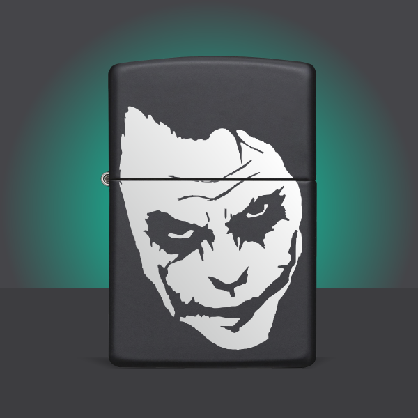 Joker Baskılı Benzinli Siyah Metal Çakmak-22