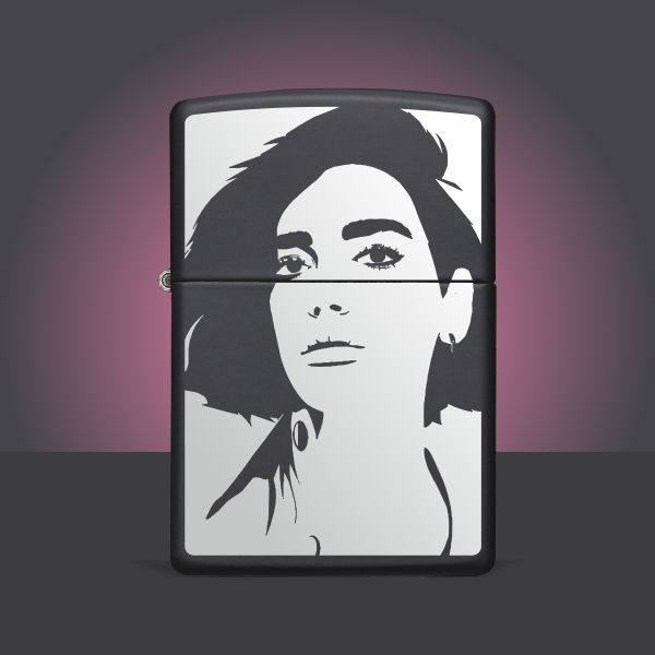 Dua Lipa Baskılı Benzinli Siyah Metal Çakmak-23