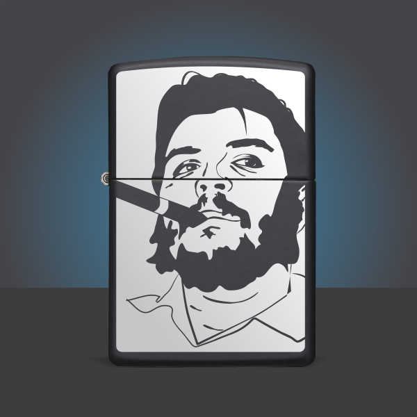 Fidel Castro Baskılı Benzinli Siyah Metal Çakmak-26