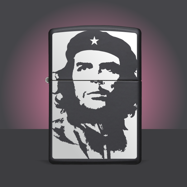 Che Guevara Baskılı Benzinli Siyah Metal Çakmak-28