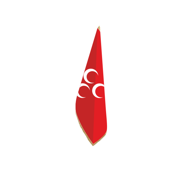 Üç Hilal Kırmızı Makam Bayrağı (Telalı-Simli-Direksiz) 100x150 cm