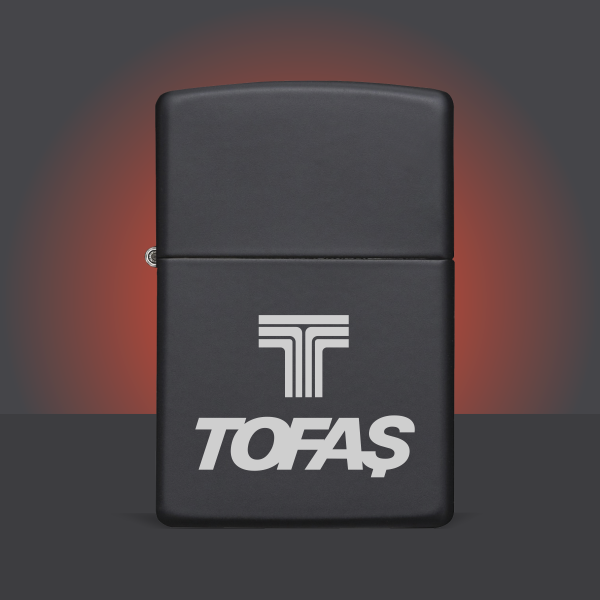 Tofaş Baskılı Benzinli Siyah Metal Çakmak-44