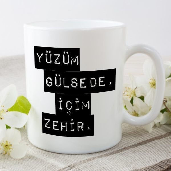 Duvar Yazısı Baskılı Kupa Bardak-13